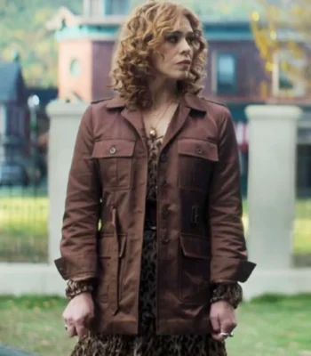Billie Piper Wednesday S02 Brown Satin Jacket