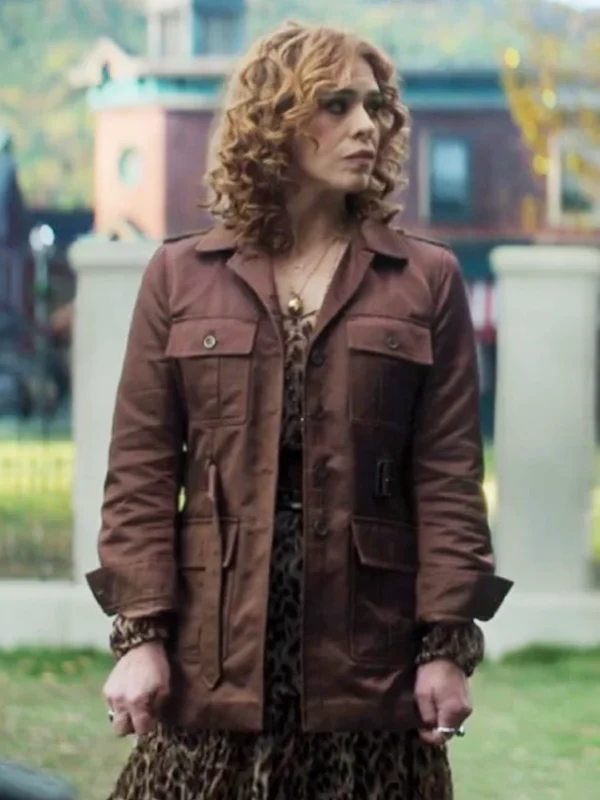Billie Piper Wednesday S02 Brown Satin Jacket