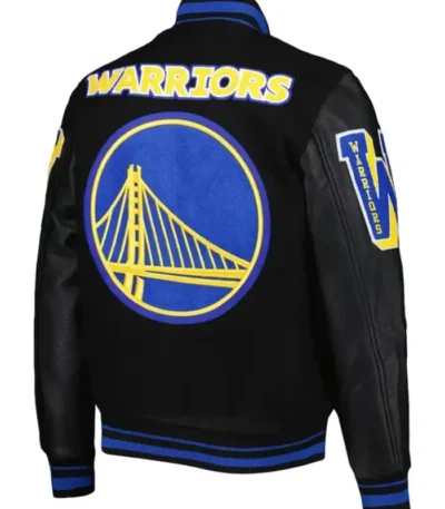Black And Blue Warriors Varsity Jacket