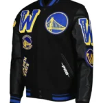 Black And Blue Warriors Varsity Jacket