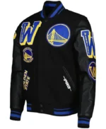 Black And Blue Warriors Varsity Jacket