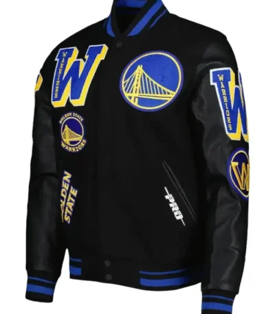 Black And Blue Warriors Varsity Jacket