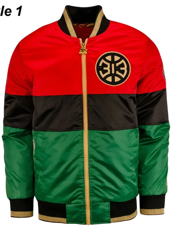 Black History Month Detroit Pistons Color Block Jacket
