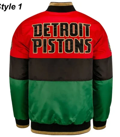 Black History Month Detroit Pistons Color Block Jacket