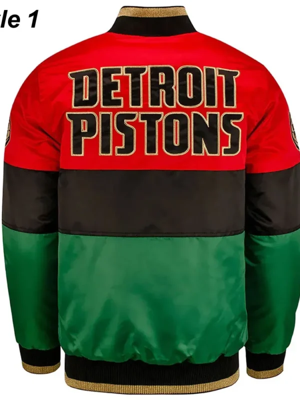 Black History Month Detroit Pistons Color Block Jacket
