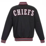 Black Kansas City Chiefs Poly Twill Varsity Jacket