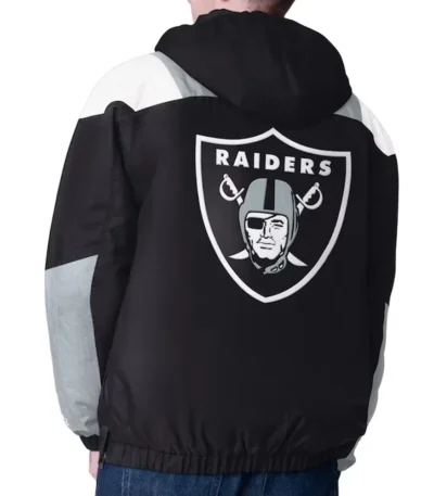 Black Las Vegas Raiders Charger Half-Zip Pullover Jacket