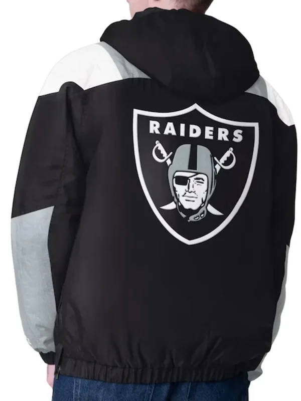 Black Las Vegas Raiders Charger Half-Zip Pullover Jacket