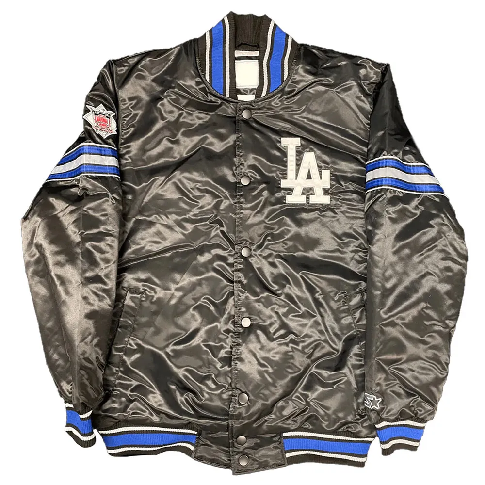 Black Los Angeles Dodgers Pick & Roll Jacket Black Los Angeles Dodgers Pick & Roll Jacket