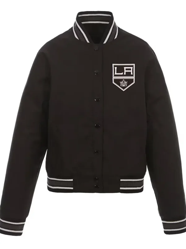 Black Los Angeles Kings Poly-Twill Front-Hit Jacket