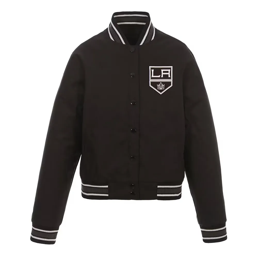 Black Los Angeles Kings Poly-Twill Front-Hit Jacket Black Los Angeles Kings Poly-Twill Front-Hit Jacket
