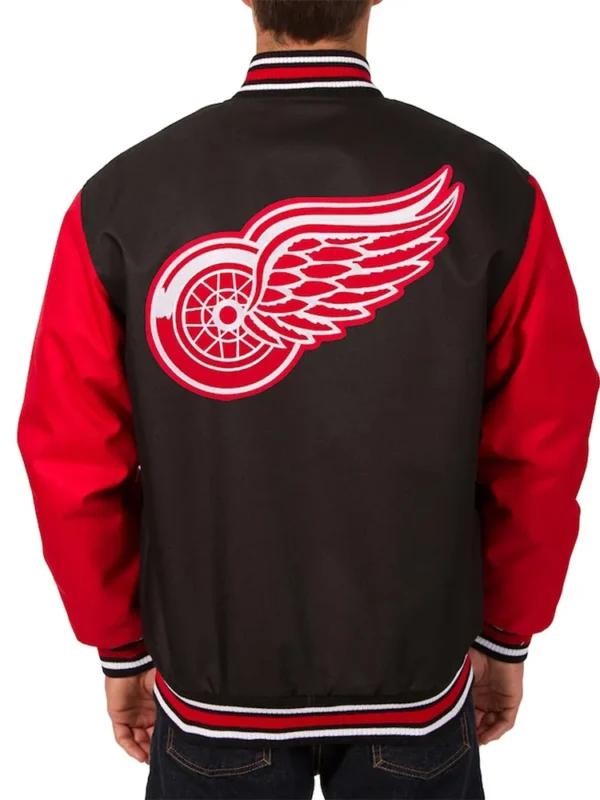 Black-Red Detroit Red Wings Two Hit Poly Twill Jacket