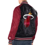 Black/Red Miami Heat Renegade Varsity Satin Jacket