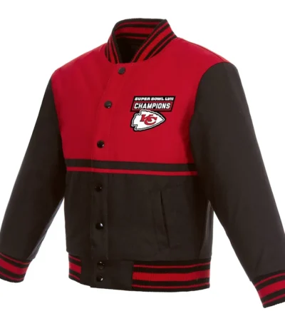 Black-Red Super Bowl LVII Champions Kansas City Chiefs Youth Full-Snap Jacket
