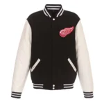Black-White Detroit Red Wings Varsity Jacket