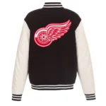 Black-White Detroit Red Wings Varsity Jacket