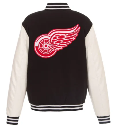 Black-White Detroit Red Wings Varsity Jacket