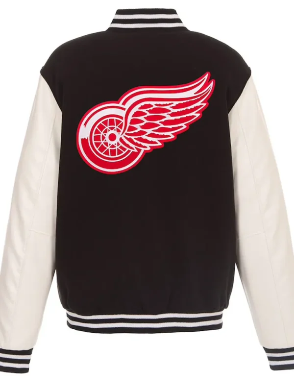 Black-White Detroit Red Wings Varsity Jacket
