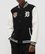 Wordmark Detroit Tigers Black and White Varsity Jacket