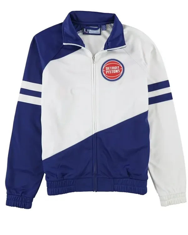 Detroit Pistons Blue Satin Track Jacket Detroit Pistons Blue Satin Track Jacket
