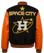 Blue and Orange Space City Houston Astros Varsity Jacket