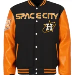 Blue and Orange Space City Houston Astros Varsity Jacket