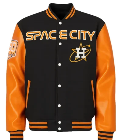 Blue and Orange Space City Houston Astros Varsity Jacket