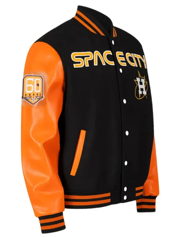 Blue and Orange Space City Houston Astros Varsity Jacket