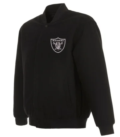 Bomber Las Vegas Raiders Black Wool Jacket