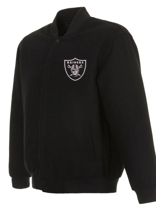 Bomber Las Vegas Raiders Black Wool Jacket