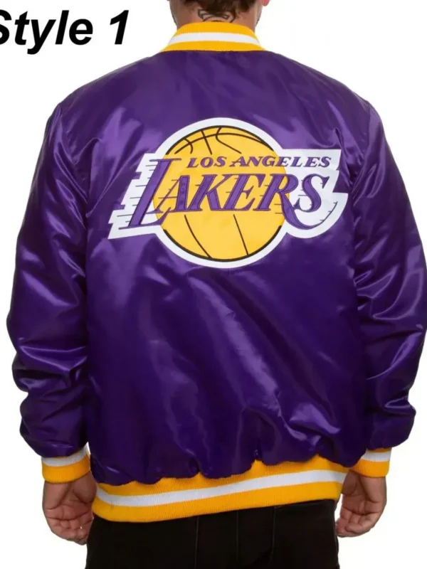 Bomber Los Angeles Lakers Purple Satin Jacket