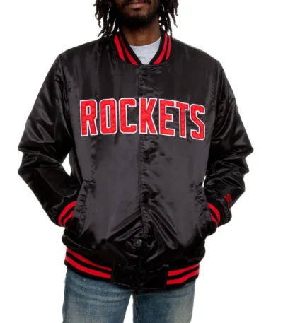 Bomber Rockets Satin Black Jacket