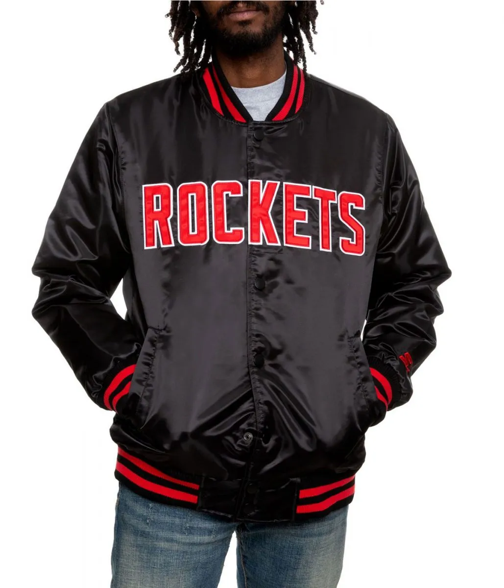 Bomber Rockets Satin Black Jacket Bomber Rockets Satin Black Jacket