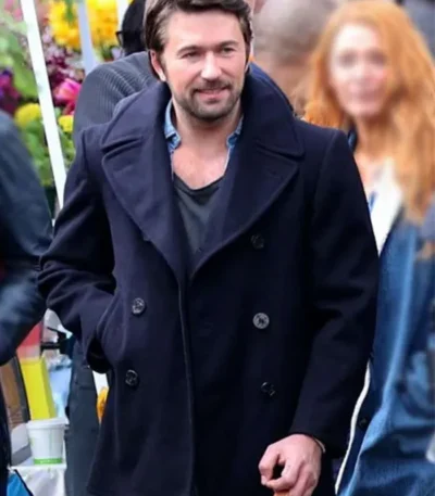 Brandon Sklenar It Ends with Us Blue Wool Coat