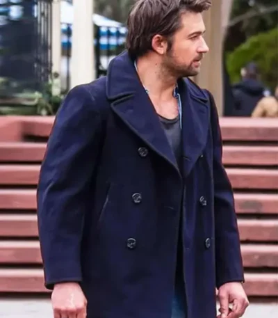 Brandon Sklenar It Ends with Us Blue Wool Coat