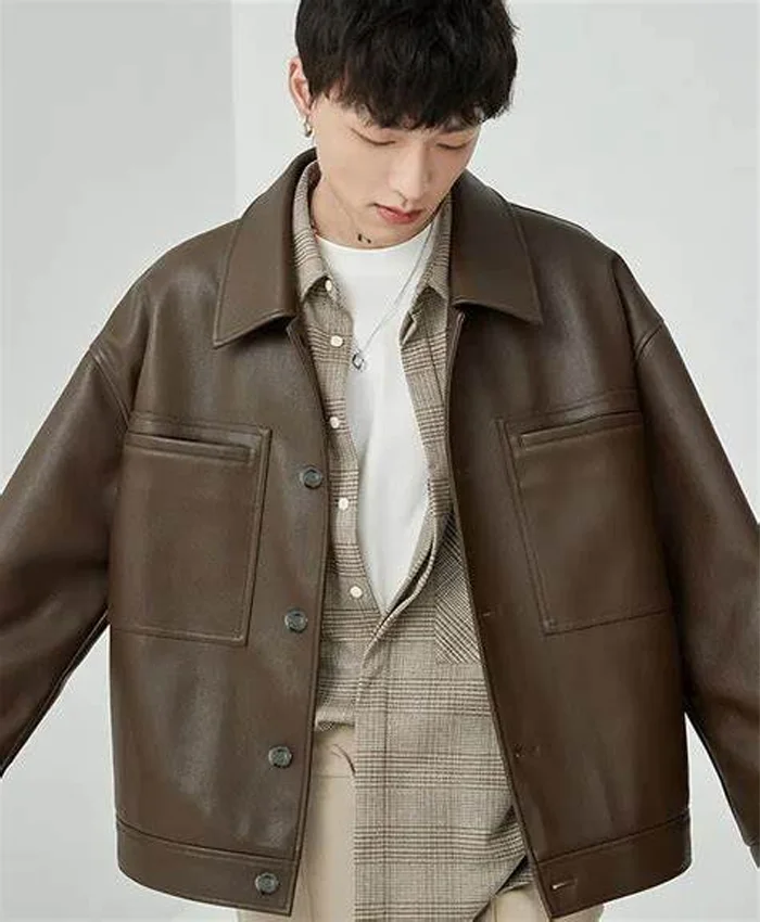 Brown Vintage PU Leather Jacket Brown Vintage PU Leather Jacket
