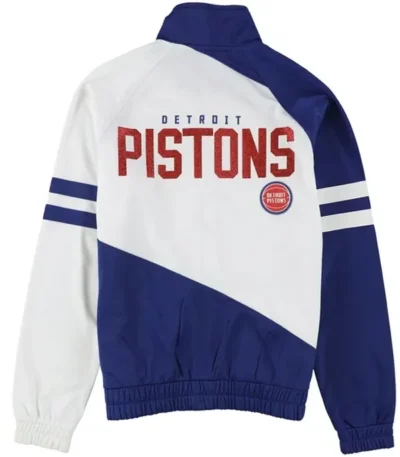Detroit Pistons Blue Satin Track Jacket