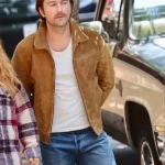 Brandon Sklenar It Ends With Us 2024 Brown Suede Jacket