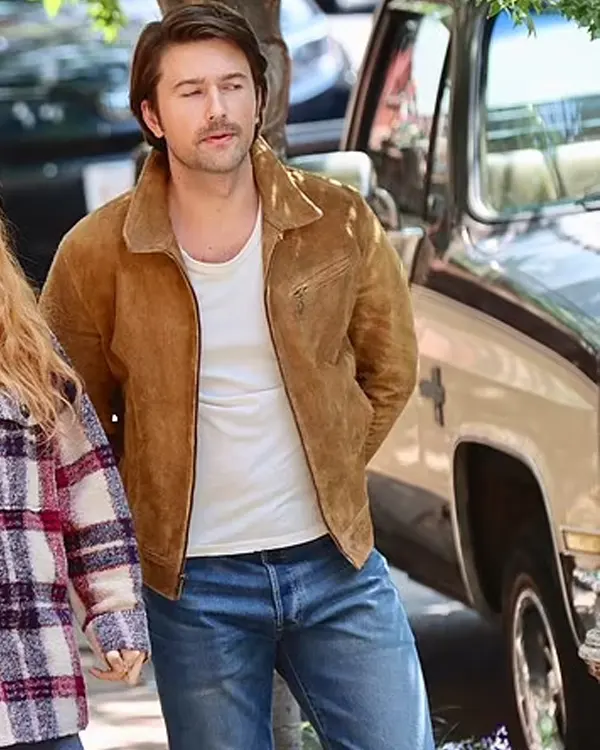 Brandon Sklenar It Ends With Us 2024 Brown Suede Jacket Brandon Sklenar It Ends With Us 2024 Brown Suede Jacket