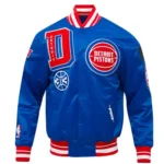 Classic Detroit Pistons Mashup Rib Satin Jacket