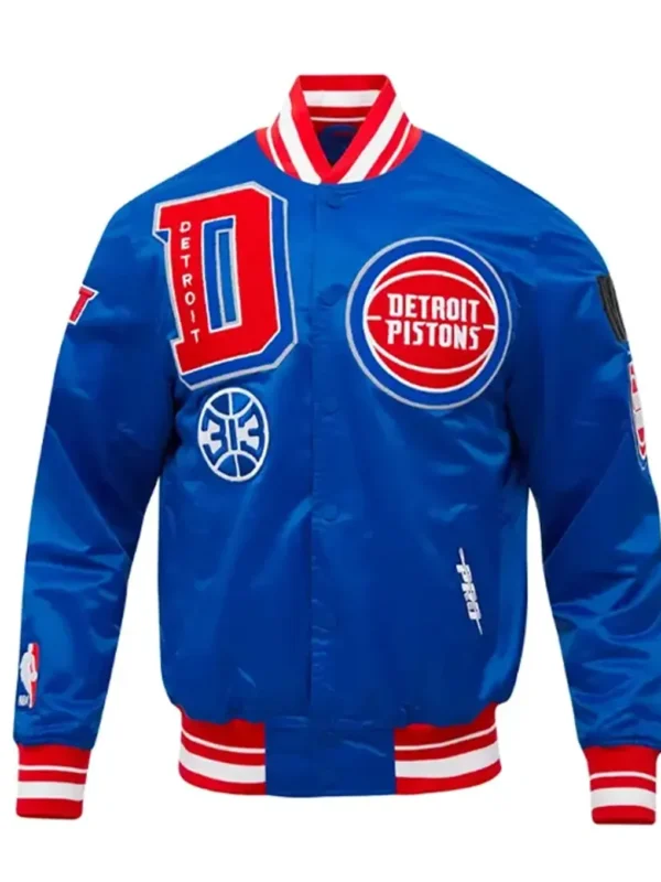 Classic Detroit Pistons Mashup Rib Satin Jacket