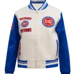 Classic Retro Rib Detroit Pistons Varsity Jacket