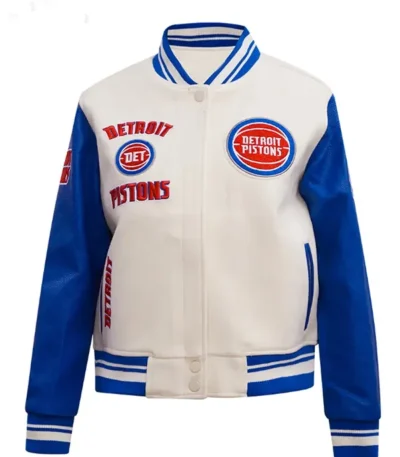 Classic Retro Rib Detroit Pistons Varsity Jacket