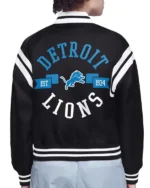 Detroit Lions Printed Logo Satin Varsity Jacket