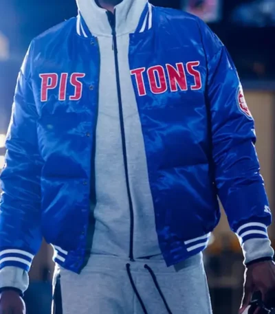 Detroit Pistons Down Bubble Blue Jacket