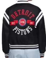Detroit Pistons Printed Logo Satin Varsity Jacket