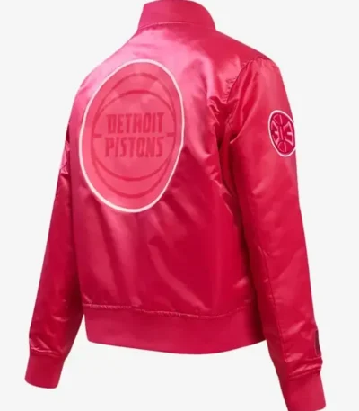 Detroit Pistons Triple Pink Satin Jacket