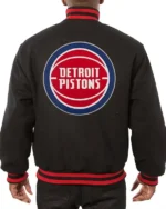 Detroit Pistons Varsity Black Wool Jacket
