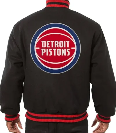 Detroit Pistons Varsity Black Wool Jacket