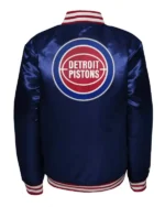 Heavyweight Detroit Pistons Navy Satin Jacket